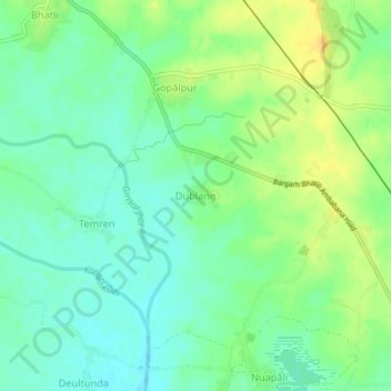 Dablang topographic map, elevation, terrain