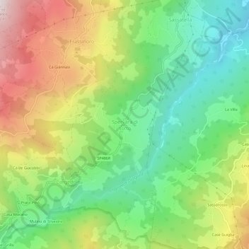 Spervara di sotto topographic map, elevation, terrain