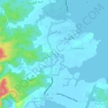 Santa Fe topographic map, elevation, terrain