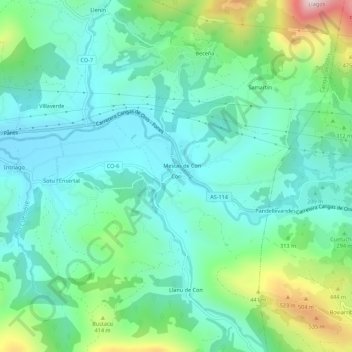 Con topographic map, elevation, terrain