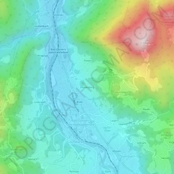 Primesberg topographic map, elevation, terrain