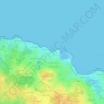 Le Pu topographic map, elevation, terrain