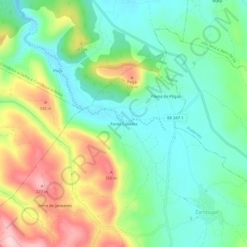 Fonte Coberta topographic map, elevation, terrain