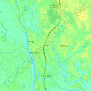 Savar topographic map, elevation, terrain