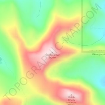 Rock Mountain topographic map, elevation, terrain