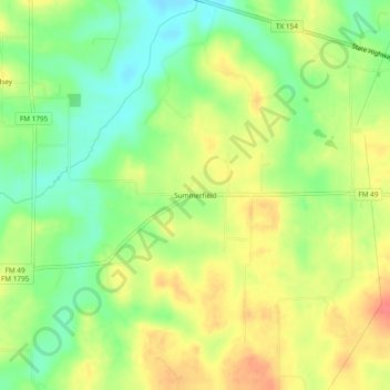 Summerfield topographic map, elevation, terrain
