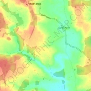 Scottlethorpe topographic map, elevation, terrain