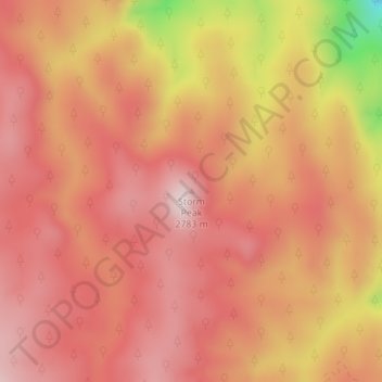 Storm Peak topographic map, elevation, terrain