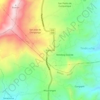Inganilla topographic map, elevation, terrain