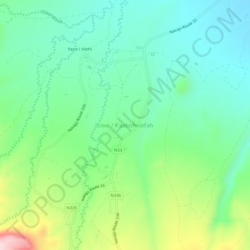 Cove topographic map, elevation, terrain