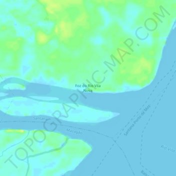 Foz do Rio Vila Nova topographic map, elevation, terrain