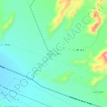 Vilcahuara topographic map, elevation, terrain