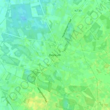Beckum topographic map, elevation, terrain