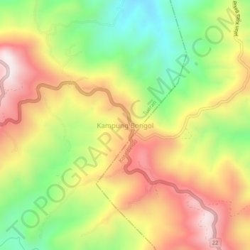 Kampung Bongol topographic map, elevation, terrain