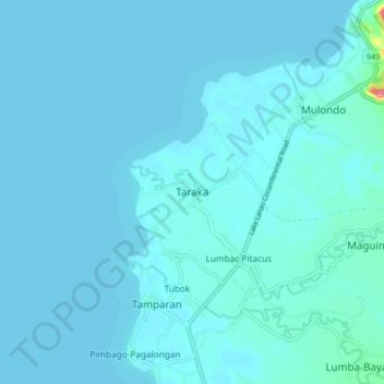 Taraka topographic map, elevation, terrain
