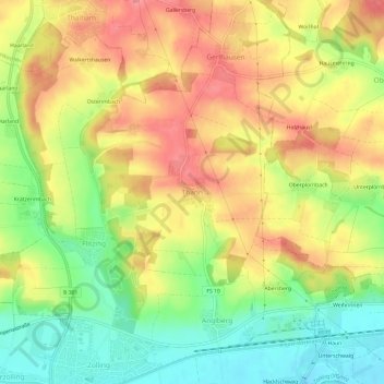 Thann topographic map, elevation, terrain