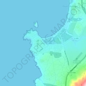Pichidangui topographic map, elevation, terrain