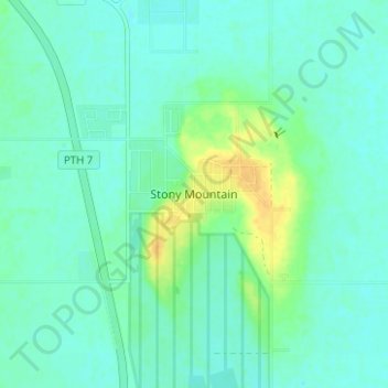 Stony Mountain topographic map, elevation, terrain