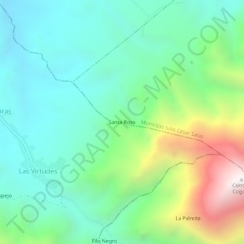 Santa Rosa topographic map, elevation, terrain