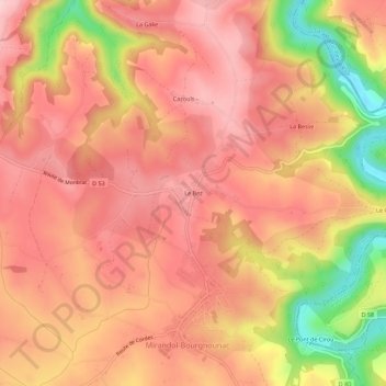 Le Bez topographic map, elevation, terrain