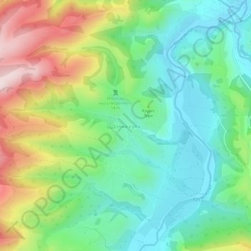 Dolna Kula topographic map, elevation, terrain