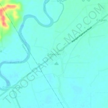 Salvacion topographic map, elevation, terrain