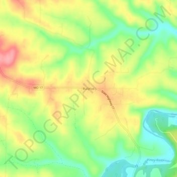 Bucyrus topographic map, elevation, terrain