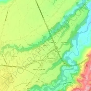 Bertrutti topographic map, elevation, terrain