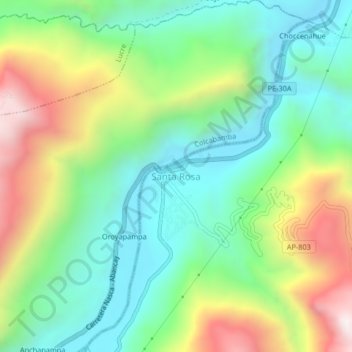 Santa Rosa topographic map, elevation, terrain