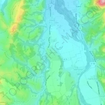 Mendy topographic map, elevation, terrain
