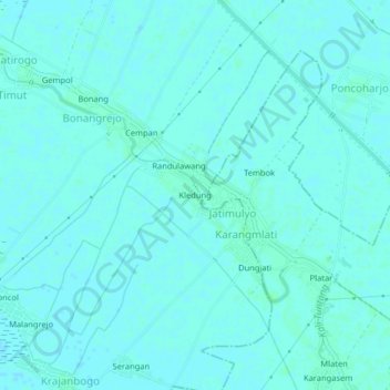 Kledung topographic map, elevation, terrain