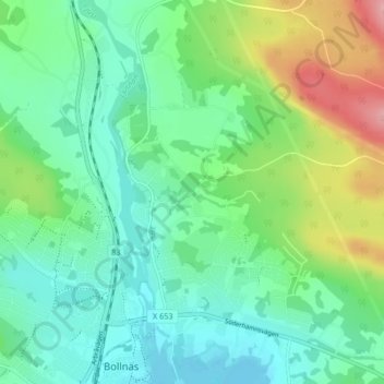 Norra Ren topographic map, elevation, terrain
