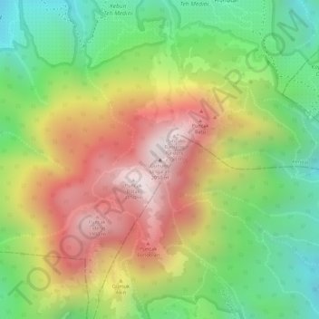 Gunung Ungaran topographic map, elevation, terrain
