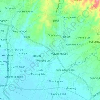 Mayong topographic map, elevation, terrain