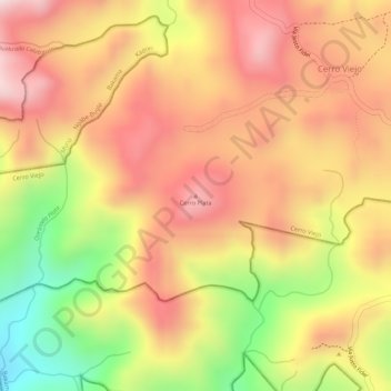 Cerro Plata topographic map, elevation, terrain