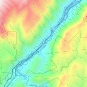 Nantahala topographic map, elevation, terrain