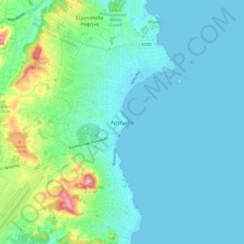 Artemida topographic map, elevation, terrain