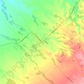 Ōkato topographic map, elevation, terrain