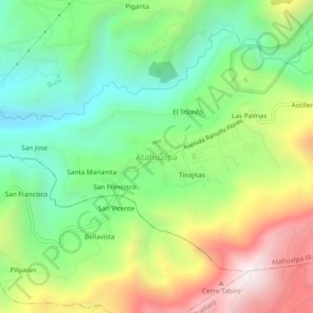 Atahualpa topographic map, elevation, terrain