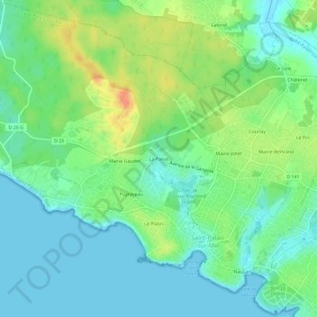 La Palud topographic map, elevation, terrain