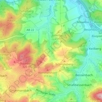 Winzenhohl topographic map, elevation, terrain
