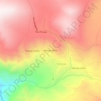 Totoras Wichi topographic map, elevation, terrain