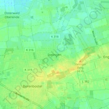 Stelingen topographic map, elevation, terrain