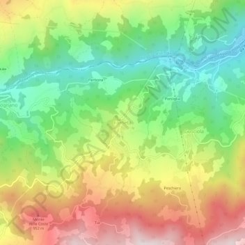 Farneta topographic map, elevation, terrain
