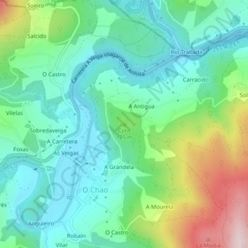 Coto topographic map, elevation, terrain