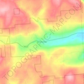 North Pharsalia topographic map, elevation, terrain