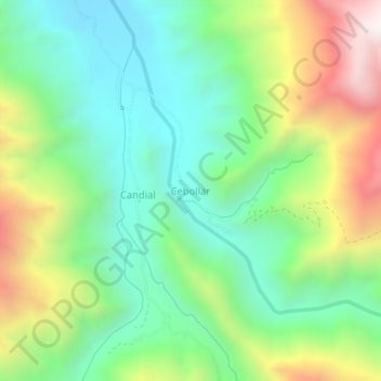 Cebollar topographic map, elevation, terrain