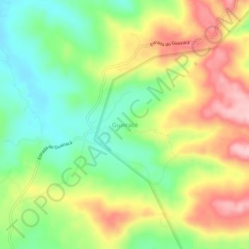Guairacá topographic map, elevation, terrain
