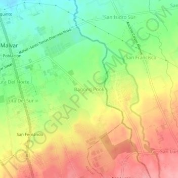 Bagong Pook topographic map, elevation, terrain