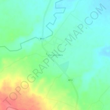 Manantiales topographic map, elevation, terrain
